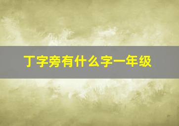 丁字旁有什么字一年级