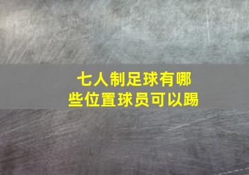 七人制足球有哪些位置球员可以踢