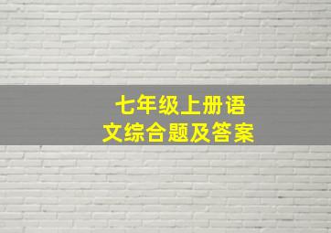 七年级上册语文综合题及答案