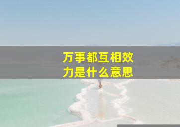 万事都互相效力是什么意思