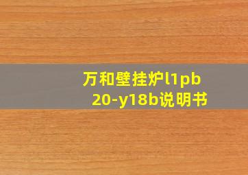 万和壁挂炉l1pb20-y18b说明书