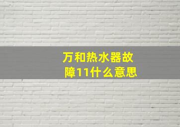 万和热水器故障11什么意思