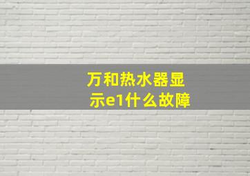 万和热水器显示e1什么故障