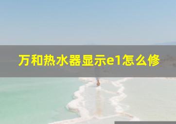 万和热水器显示e1怎么修