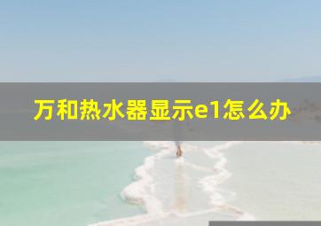 万和热水器显示e1怎么办