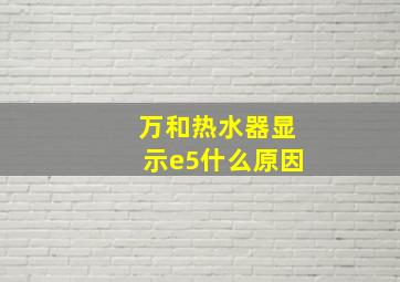 万和热水器显示e5什么原因