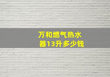 万和燃气热水器13升多少钱