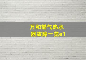 万和燃气热水器故障一览e1