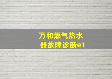 万和燃气热水器故障诊断e1