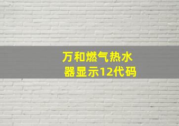 万和燃气热水器显示12代码