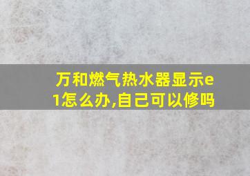 万和燃气热水器显示e1怎么办,自己可以修吗