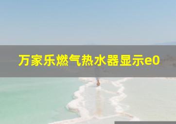 万家乐燃气热水器显示e0