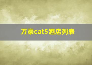 万豪cat5酒店列表