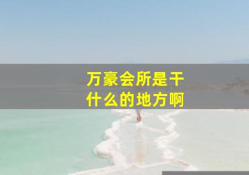 万豪会所是干什么的地方啊