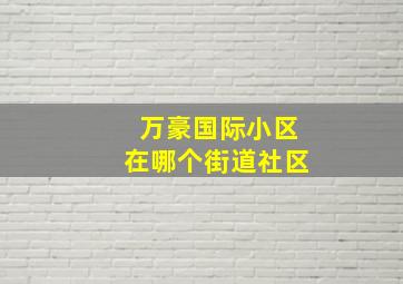 万豪国际小区在哪个街道社区