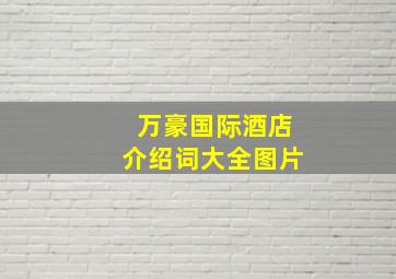 万豪国际酒店介绍词大全图片