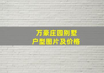 万豪庄园别墅户型图片及价格