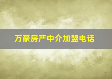 万豪房产中介加盟电话