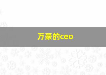 万豪的ceo