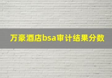 万豪酒店bsa审计结果分数