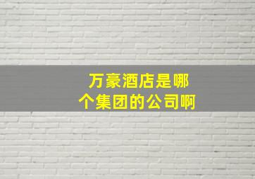 万豪酒店是哪个集团的公司啊