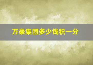 万豪集团多少钱积一分