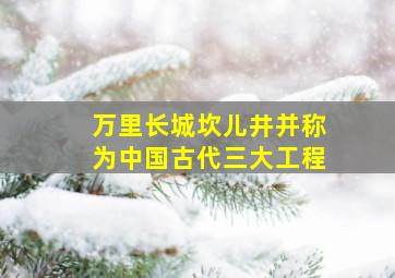 万里长城坎儿井并称为中国古代三大工程