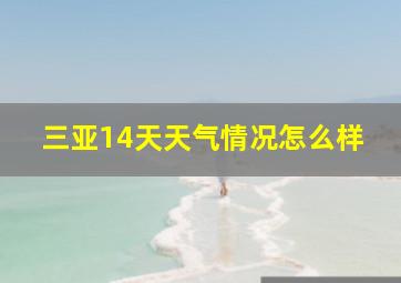 三亚14天天气情况怎么样