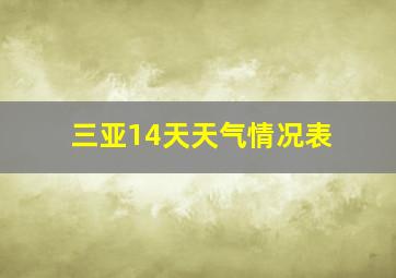 三亚14天天气情况表