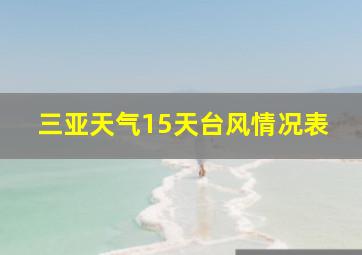 三亚天气15天台风情况表