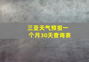 三亚天气预报一个月30天查询表