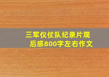 三军仪仗队纪录片观后感800字左右作文