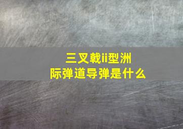 三叉戟ii型洲际弹道导弹是什么