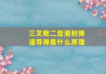 三叉戟二型潜射弹道导弹是什么原理