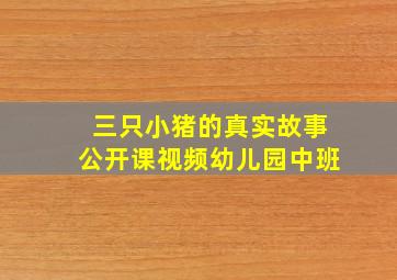 三只小猪的真实故事公开课视频幼儿园中班