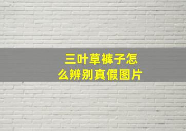 三叶草裤子怎么辨别真假图片