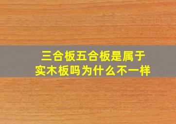 三合板五合板是属于实木板吗为什么不一样