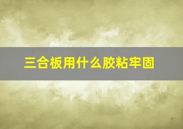 三合板用什么胶粘牢固