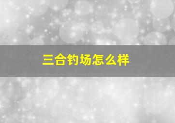 三合钓场怎么样