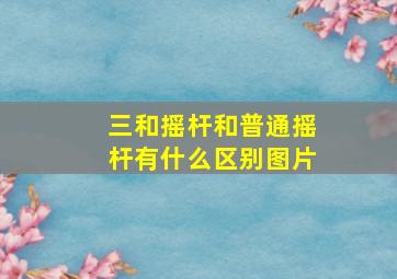 三和摇杆和普通摇杆有什么区别图片