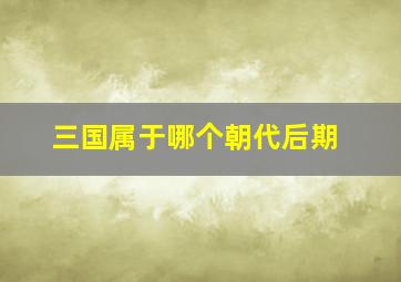 三国属于哪个朝代后期