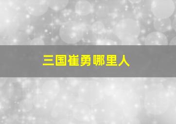 三国崔勇哪里人