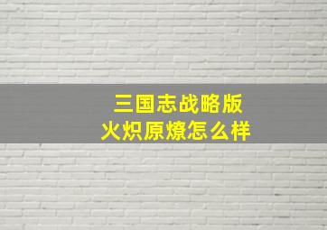 三国志战略版火炽原燎怎么样