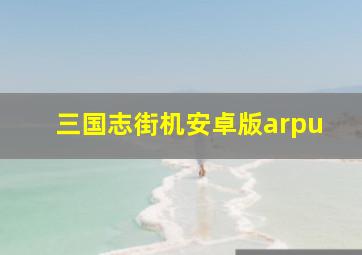 三国志街机安卓版arpu