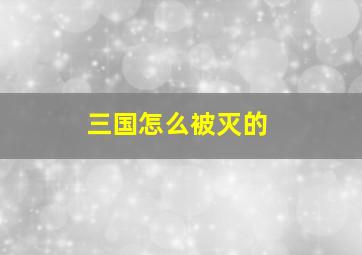 三国怎么被灭的