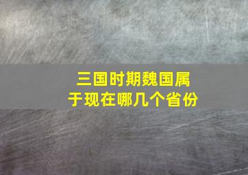 三国时期魏国属于现在哪几个省份