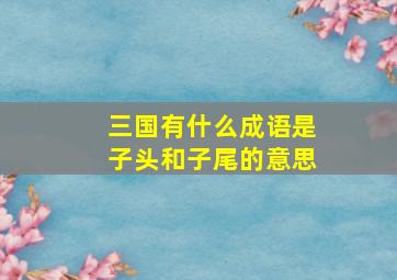 三国有什么成语是子头和子尾的意思