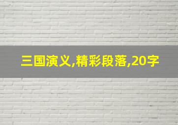 三国演义,精彩段落,20字