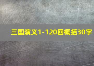 三国演义1-120回概括30字