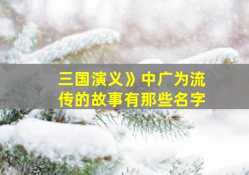 三国演义》中广为流传的故事有那些名字